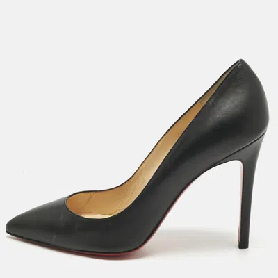 Pre-owned Christian Louboutin Black Leather Pigalle Pumps Size 40