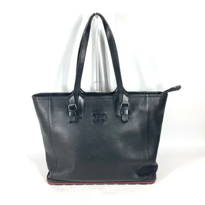 Pre-owned Christian Louboutin Black Leather Shoulder Bag Tote Bag ()