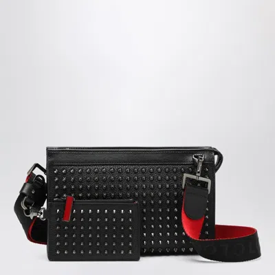 Christian Louboutin Black Leather Shoulder Bag With Studs Men