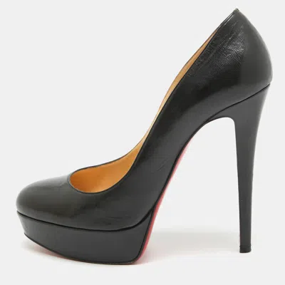 Pre-owned Christian Louboutin Black Leather Simple Pumps Size 39