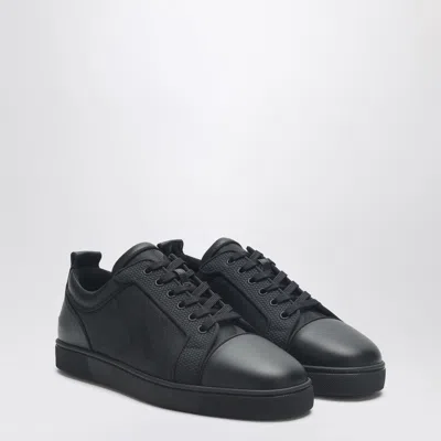Christian Louboutin Louis Junior Suede And Leather-trimmed Ripstop Sneakers In Black