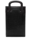 Christian Louboutin Black Leather Spiked Trictrac Portfolio Top Handle  (authentic Pre-loved) In Black