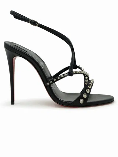 Christian Louboutin Black Leather Spikes Tatooshka 100 Pumps