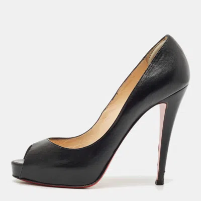 Pre-owned Christian Louboutin Black Leather Very Prive Pumps Size 39