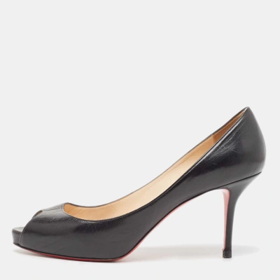 Pre-owned Christian Louboutin Black Leather Very Prive Pumps Size 40.5