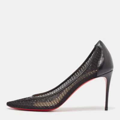 Pre-owned Christian Louboutin Black Mesh Saramor Maille Pumps Size 38.5