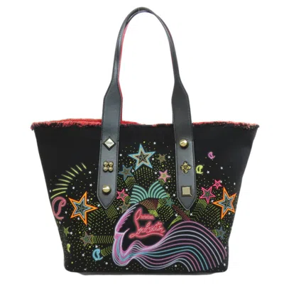 Pre-owned Christian Louboutin Black Multi-color Canvas Tote Bag ()