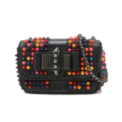 Pre-owned Christian Louboutin Black Multi-color Leather Metal Shoulder Bag ()