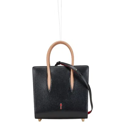 Pre-owned Christian Louboutin Black Multi-color Red Color Patent Leather Leather Handbag Shoulder Bag (pre-own