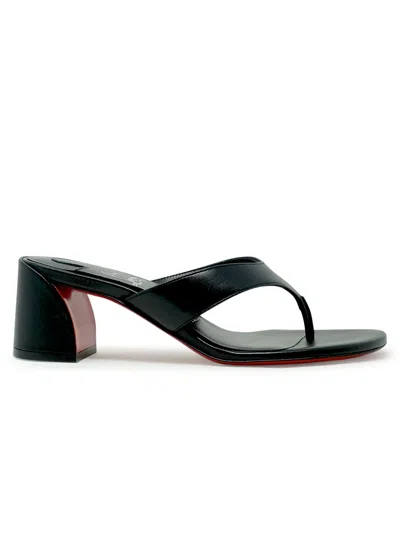 CHRISTIAN LOUBOUTIN CHRISTIAN LOUBOUTIN BLACK NAPPA/LINING JANETONGA 55 MULE SANDALS