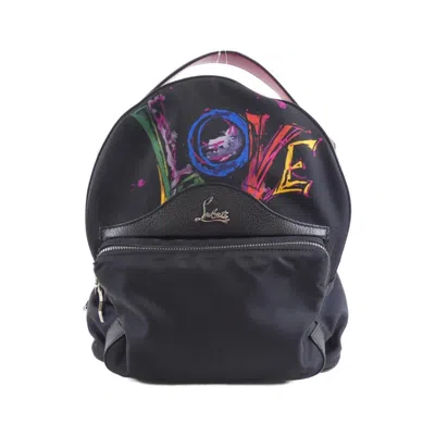 Pre-owned Christian Louboutin Black Nylon Leather Backpack ()