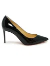 Christian Louboutin Black Patent Kate 85 Pumps In Multi