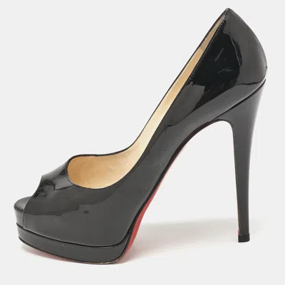 Pre-owned Christian Louboutin Black Patent Leather Altadama Pumps Size 40.5