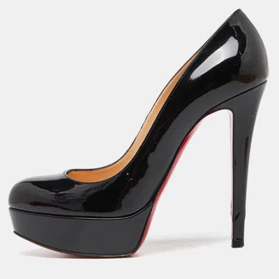 Pre-owned Christian Louboutin Black Patent Leather Bianca Pumps Size 37.5