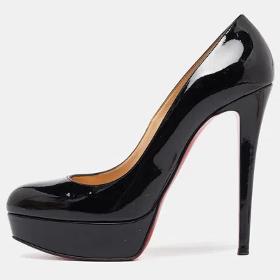 Pre-owned Christian Louboutin Black Patent Leather Bianca Pumps Size 40.5