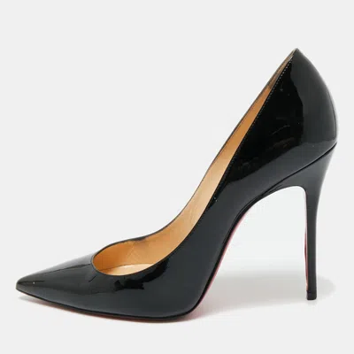 Pre-owned Christian Louboutin Black Patent Leather Decollete 554 Pumps Size 39