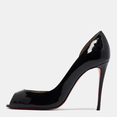 Pre-owned Christian Louboutin Black Patent Leather Demi You Pumps Size 38.5