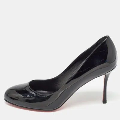 Pre-owned Christian Louboutin Black Patent Leather Dolly Pumps Size 38.5