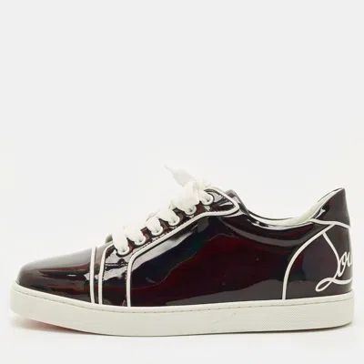 Pre-owned Christian Louboutin Black Patent Leather Fun Vieira Low Top Sneakers Size 40
