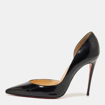 Pre-owned Christian Louboutin Black Patent Leather Iriza D'orsay Pumps Size 41
