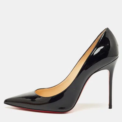Pre-owned Christian Louboutin Black Patent Leather Kate Pumps Size 38