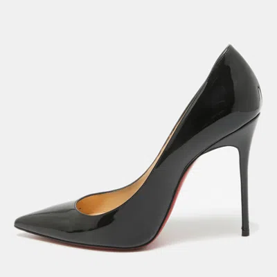 Pre-owned Christian Louboutin Black Patent Leather Kate Pumps Size 39.5