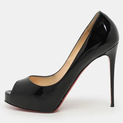 Pre-owned Christian Louboutin Black Patent Leather New Prive Pumps Size 38.5