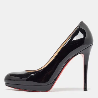 Pre-owned Christian Louboutin Black Patent Leather New Simple Pumps Size 37.5