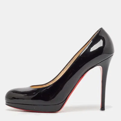 Pre-owned Christian Louboutin Black Patent Leather New Simple Pumps Size 38.5