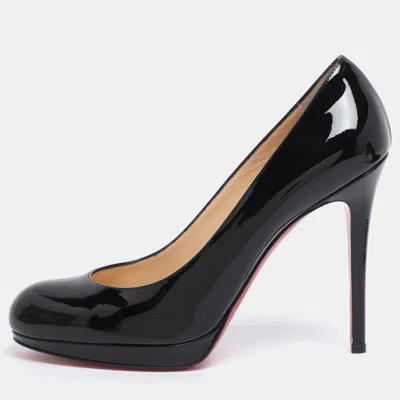 Pre-owned Christian Louboutin Black Patent Leather New Simple Pumps Size 38.5