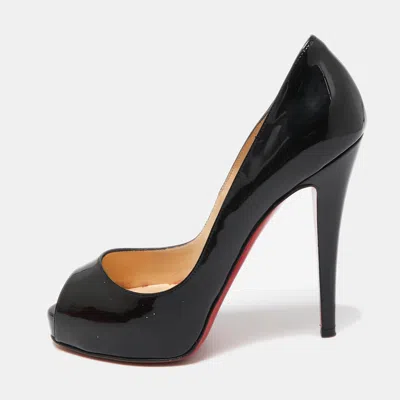 Pre-owned Christian Louboutin Black Patent Leather New Very Prive Pumps Size 37