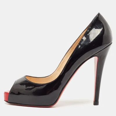 Pre-owned Christian Louboutin Black Patent Leather New Very Prive Pumps Size 37