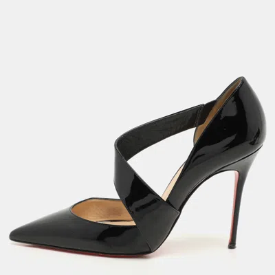 Pre-owned Christian Louboutin Black Patent Leather Ograde Pumps Size 39