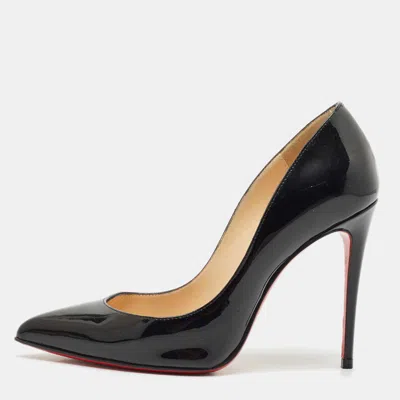 Pre-owned Christian Louboutin Black Patent Leather Pigalle Pumps Size 34