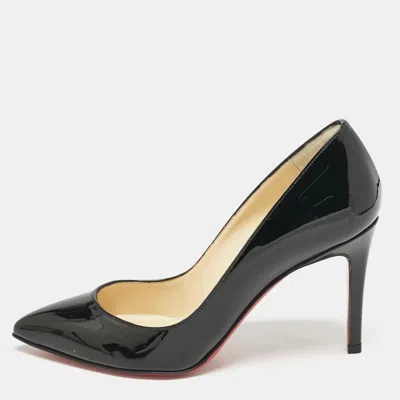 Pre-owned Christian Louboutin Black Patent Leather Pigalle Pumps Size 34.5
