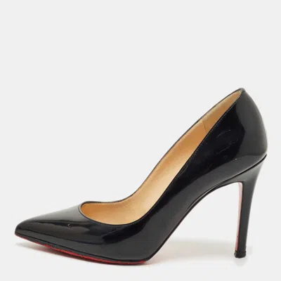 Pre-owned Christian Louboutin Black Patent Leather Pigalle Pumps Size 34.5