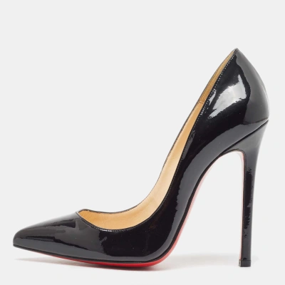 Pre-owned Christian Louboutin Black Patent Leather Pigalle Pumps Size 37