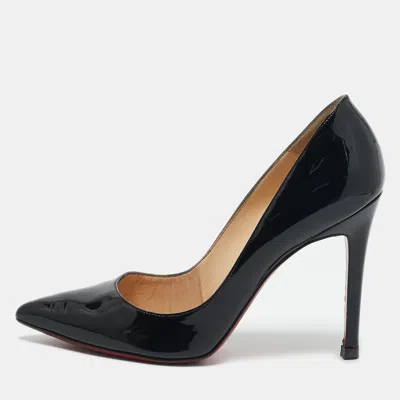 Pre-owned Christian Louboutin Black Patent Leather Pigalle Pumps Size 38