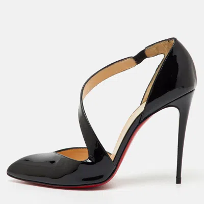 Pre-owned Christian Louboutin Black Patent Leather Pointed Toe Ograde Pumps Size 39