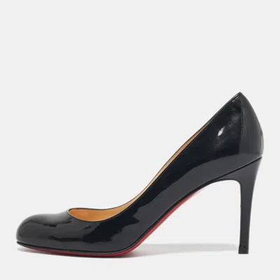 Pre-owned Christian Louboutin Black Patent Leather Simple Pumps Size 37