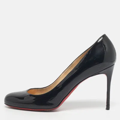 Pre-owned Christian Louboutin Black Patent Leather Simple Pumps Size 39