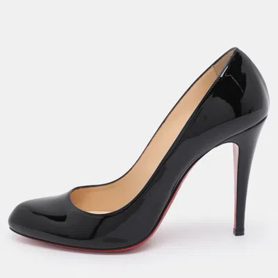 Pre-owned Christian Louboutin Black Patent Leather Simple Pumps Size 42