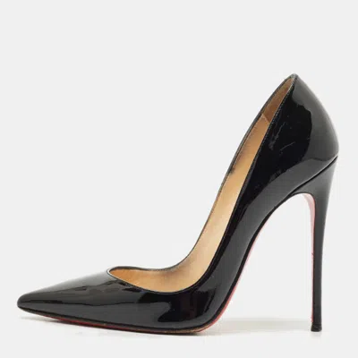 Pre-owned Christian Louboutin Black Patent Leather So Kate Pointed Toe Pumps Size 36