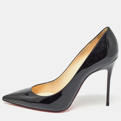 Pre-owned Christian Louboutin Black Patent Leather So Kate Pointed Toe Pumps Size 40.5
