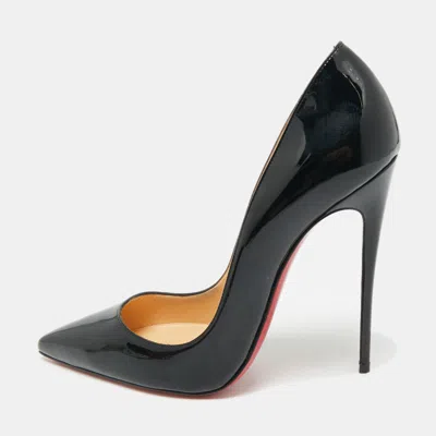 Pre-owned Christian Louboutin Black Patent Leather So Kate Pumps Size 39.5