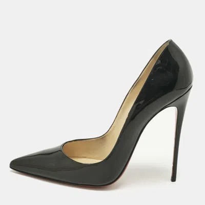 Pre-owned Christian Louboutin Black Patent Leather So Kate Pumps Size 42