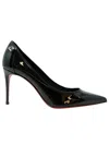 CHRISTIAN LOUBOUTIN CHRISTIAN LOUBOUTIN BLACK PATENT LEATHER SPORTY KATE 85 PUMPS