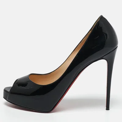 Pre-owned Christian Louboutin Black Patent Leather Very Prive Pumps Size 39