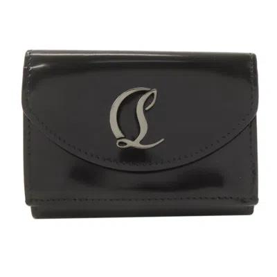 Pre-owned Christian Louboutin Black Patent Leather Wallet (tri-fold) ()