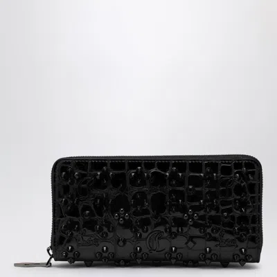 Christian Louboutin Mini Patent Leather Zipped Wallet In Black